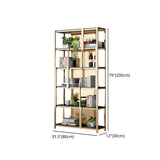 Glam Style Shelf Bookcase Open Back 5-Shelf Bookcase for Office and Home Clearhalo 'Bookcases' 'furn' 'furn_bookcases' 'Furniture' 'furniture_bookcases' 'kitchen' 'kitchen_bookcases' 'Living Room Furniture' 'Office Furniture' 4789629