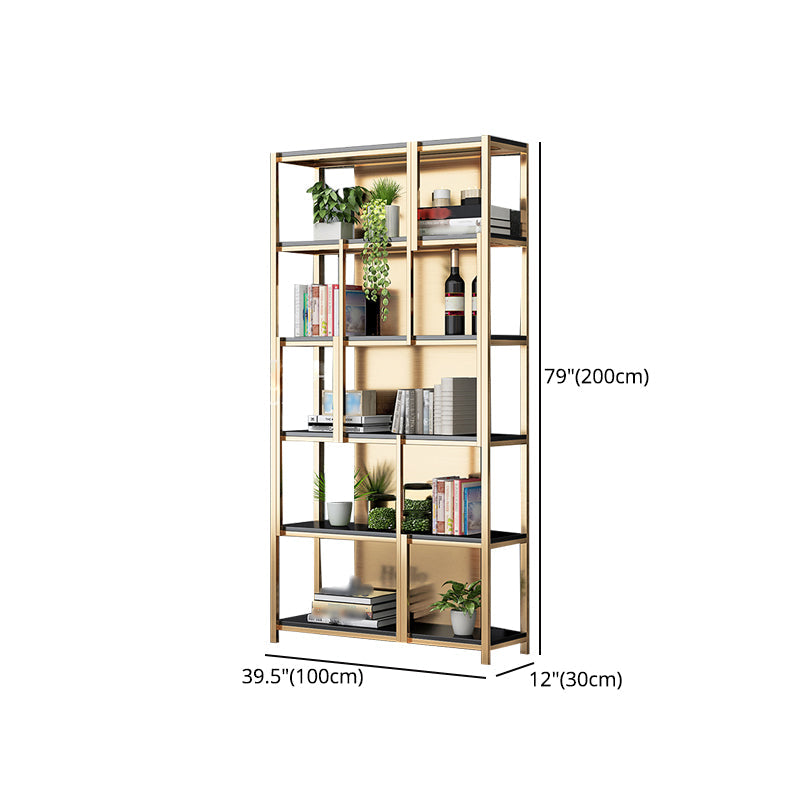 Glam Style Shelf Bookcase Open Back 5-Shelf Bookcase for Office and Home Clearhalo 'Bookcases' 'furn' 'furn_bookcases' 'Furniture' 'furniture_bookcases' 'kitchen' 'kitchen_bookcases' 'Living Room Furniture' 'Office Furniture' 4789631