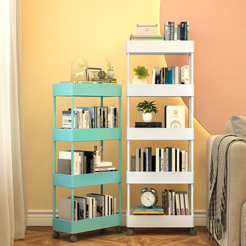 Vertical Bookcase Contemporary Style Bookshelf with Casters for Office and Dormitory Clearhalo 'Bookcases' 'furn' 'furn_bookcases' 'Furniture' 'furniture_bookcases' 'kitchen' 'kitchen_bookcases' 'Living Room Furniture' 'Office Furniture' 4789634