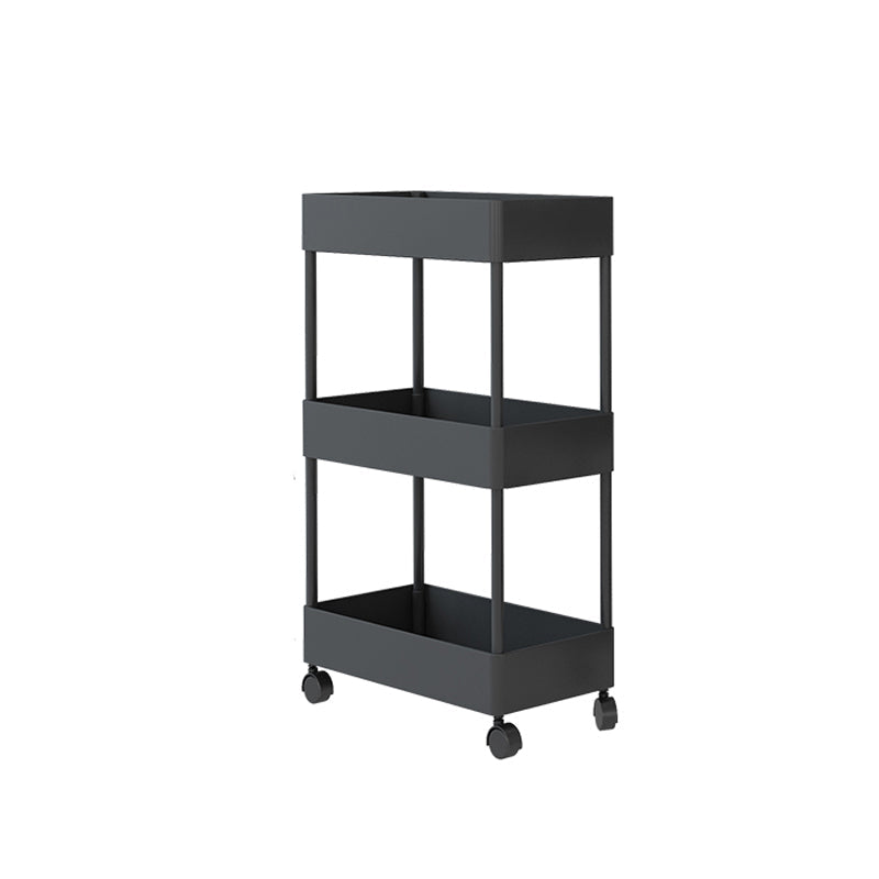Vertical Bookcase Contemporary Style Bookshelf with Casters for Office and Dormitory Black Clearhalo 'Bookcases' 'furn' 'furn_bookcases' 'Furniture' 'furniture_bookcases' 'kitchen' 'kitchen_bookcases' 'Living Room Furniture' 'Office Furniture' 4789635