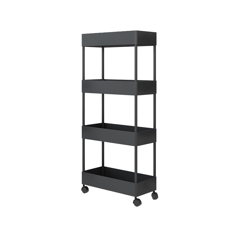 Vertical Bookcase Contemporary Style Bookshelf with Casters for Office and Dormitory Black Clearhalo 'Bookcases' 'furn' 'furn_bookcases' 'Furniture' 'furniture_bookcases' 'kitchen' 'kitchen_bookcases' 'Living Room Furniture' 'Office Furniture' 4789636