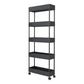Vertical Bookcase Contemporary Style Bookshelf with Casters for Office and Dormitory Black Clearhalo 'Bookcases' 'furn' 'furn_bookcases' 'Furniture' 'furniture_bookcases' 'kitchen' 'kitchen_bookcases' 'Living Room Furniture' 'Office Furniture' 4789638