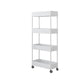 Vertical Bookcase Contemporary Style Bookshelf with Casters for Office and Dormitory 15.7"L x 7.1"W x 35.4"H White Clearhalo 'Bookcases' 'furn' 'furn_bookcases' 'Furniture' 'furniture_bookcases' 'kitchen' 'kitchen_bookcases' 'Living Room Furniture' 'Office Furniture' 4789643