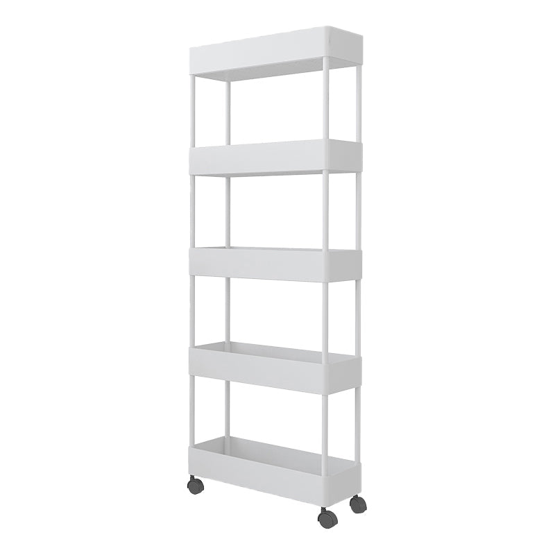 Vertical Bookcase Contemporary Style Bookshelf with Casters for Office and Dormitory White Clearhalo 'Bookcases' 'furn' 'furn_bookcases' 'Furniture' 'furniture_bookcases' 'kitchen' 'kitchen_bookcases' 'Living Room Furniture' 'Office Furniture' 4789644