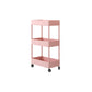Vertical Bookcase Contemporary Style Bookshelf with Casters for Office and Dormitory Pink Clearhalo 'Bookcases' 'furn' 'furn_bookcases' 'Furniture' 'furniture_bookcases' 'kitchen' 'kitchen_bookcases' 'Living Room Furniture' 'Office Furniture' 4789646