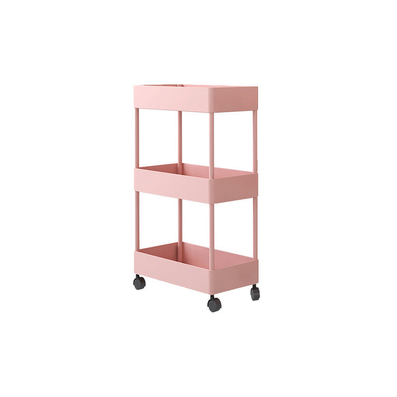 Vertical Bookcase Contemporary Style Bookshelf with Casters for Office and Dormitory Pink Clearhalo 'Bookcases' 'furn' 'furn_bookcases' 'Furniture' 'furniture_bookcases' 'kitchen' 'kitchen_bookcases' 'Living Room Furniture' 'Office Furniture' 4789646