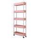 Vertical Bookcase Contemporary Style Bookshelf with Casters for Office and Dormitory Pink Clearhalo 'Bookcases' 'furn' 'furn_bookcases' 'Furniture' 'furniture_bookcases' 'kitchen' 'kitchen_bookcases' 'Living Room Furniture' 'Office Furniture' 4789650