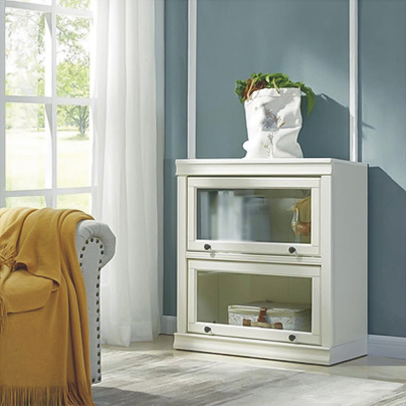 Wooden Barrister Bookcase Modern Style Closed Back Bookcase with Doors for Home Office 31.5"L x 12.8"W x 33.5"H Clearhalo 'Bookcases' 'furn' 'furn_bookcases' 'Furniture' 'furniture_bookcases' 'kitchen' 'kitchen_bookcases' 'Living Room Furniture' 'Office Furniture' 4789662