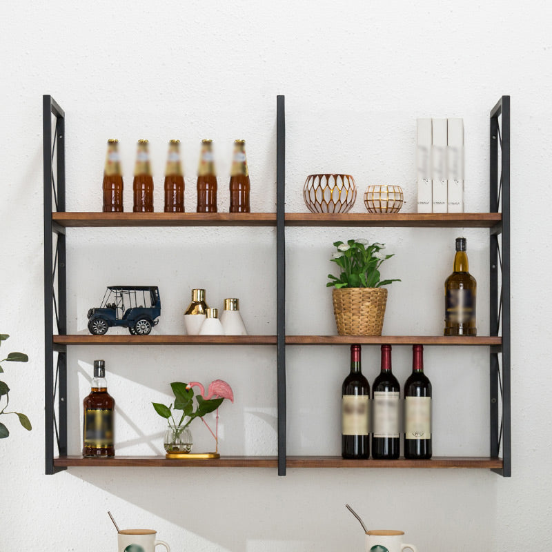 Industrial Style Wooden Bookshelf Wall Mounted Shelf Bookcase Clearhalo 'Bookcases' 'furn' 'furn_bookcases' 'Furniture' 'furniture_bookcases' 'kitchen' 'kitchen_bookcases' 'Living Room Furniture' 'Office Furniture' 4789681