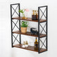 Industrial Style Wooden Bookshelf Wall Mounted Shelf Bookcase Black Clearhalo 'Bookcases' 'furn' 'furn_bookcases' 'Furniture' 'furniture_bookcases' 'kitchen' 'kitchen_bookcases' 'Living Room Furniture' 'Office Furniture' 4789682