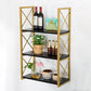 Industrial Style Wooden Bookshelf Wall Mounted Shelf Bookcase Gold Clearhalo 'Bookcases' 'furn' 'furn_bookcases' 'Furniture' 'furniture_bookcases' 'kitchen' 'kitchen_bookcases' 'Living Room Furniture' 'Office Furniture' 4789687