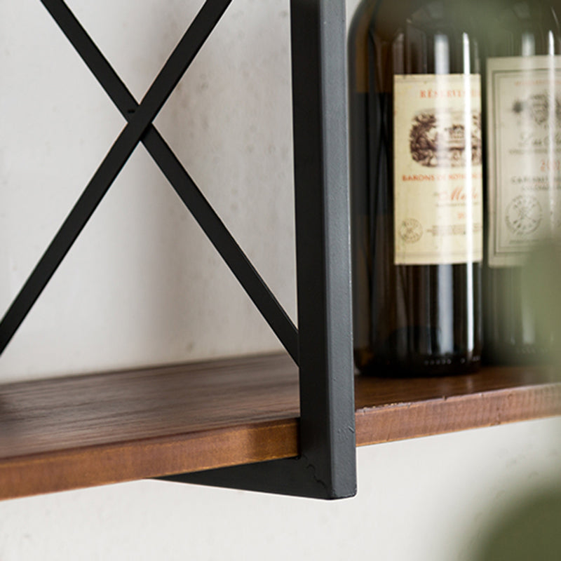 Industrial Style Wooden Bookshelf Wall Mounted Shelf Bookcase Clearhalo 'Bookcases' 'furn' 'furn_bookcases' 'Furniture' 'furniture_bookcases' 'kitchen' 'kitchen_bookcases' 'Living Room Furniture' 'Office Furniture' 4789689