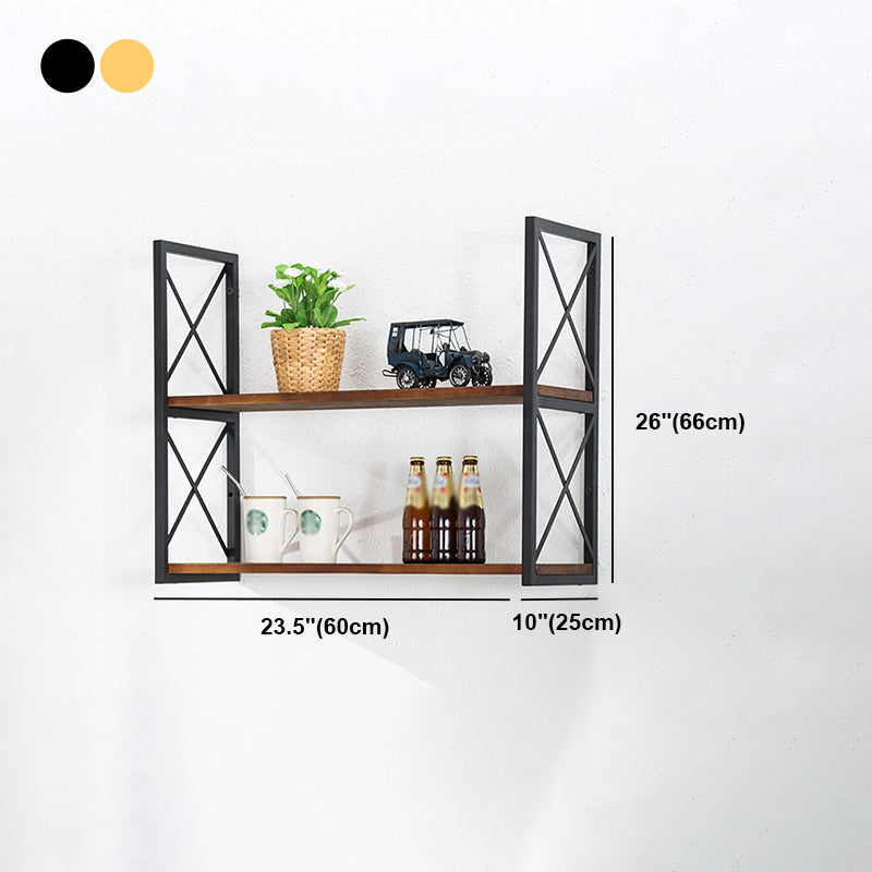 Industrial Style Wooden Bookshelf Wall Mounted Shelf Bookcase Clearhalo 'Bookcases' 'furn' 'furn_bookcases' 'Furniture' 'furniture_bookcases' 'kitchen' 'kitchen_bookcases' 'Living Room Furniture' 'Office Furniture' 4789696