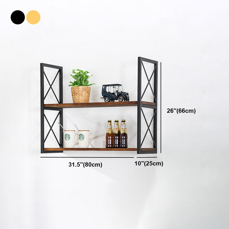 Industrial Style Wooden Bookshelf Wall Mounted Shelf Bookcase Clearhalo 'Bookcases' 'furn' 'furn_bookcases' 'Furniture' 'furniture_bookcases' 'kitchen' 'kitchen_bookcases' 'Living Room Furniture' 'Office Furniture' 4789697