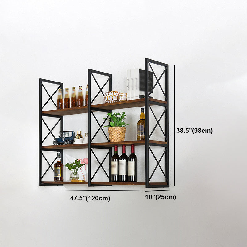 Industrial Style Wooden Bookshelf Wall Mounted Shelf Bookcase Clearhalo 'Bookcases' 'furn' 'furn_bookcases' 'Furniture' 'furniture_bookcases' 'kitchen' 'kitchen_bookcases' 'Living Room Furniture' 'Office Furniture' 4789702