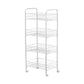 Black and White Industrial Bookshelf Etagere Bookshelf with Caster Wheels 15"L x 10.6"W x 33.5"H White Clearhalo 'Bookcases' 'furn' 'furn_bookcases' 'Furniture' 'furniture_bookcases' 'kitchen' 'kitchen_bookcases' 'Living Room Furniture' 'Office Furniture' 4789706