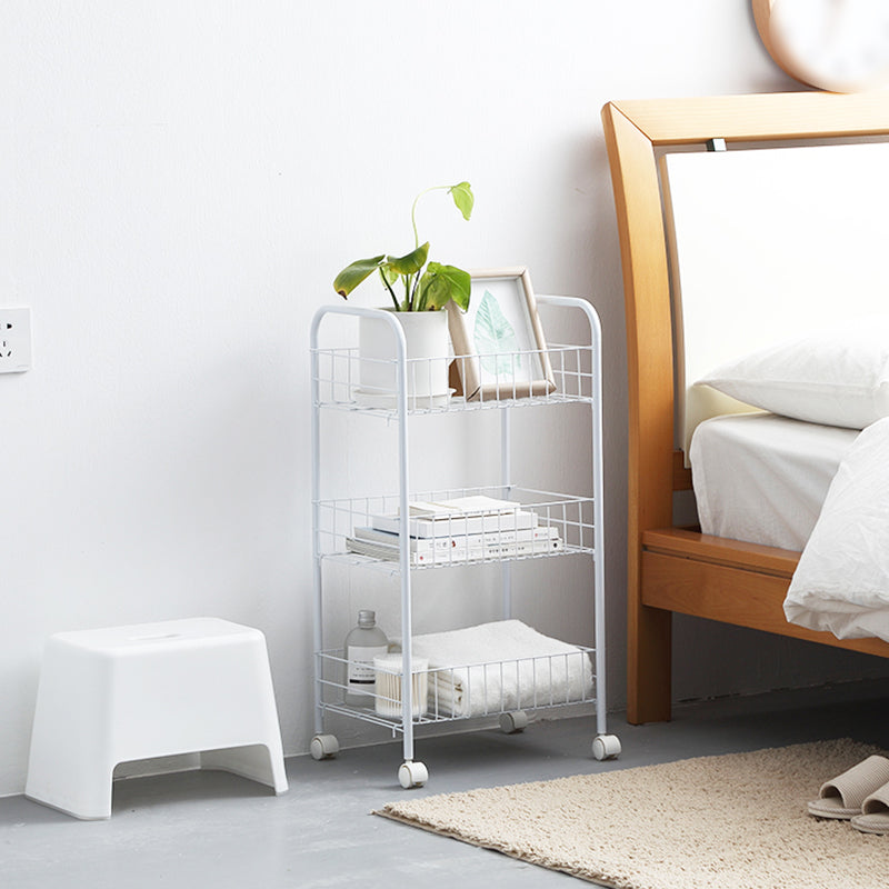 Black and White Industrial Bookshelf Etagere Bookshelf with Caster Wheels Clearhalo 'Bookcases' 'furn' 'furn_bookcases' 'Furniture' 'furniture_bookcases' 'kitchen' 'kitchen_bookcases' 'Living Room Furniture' 'Office Furniture' 4789707