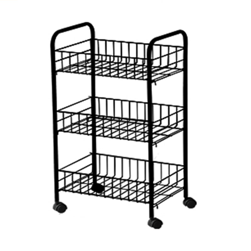 Black and White Industrial Bookshelf Etagere Bookshelf with Caster Wheels 15"L x 10.6"W x 24.8"H Black Clearhalo 'Bookcases' 'furn' 'furn_bookcases' 'Furniture' 'furniture_bookcases' 'kitchen' 'kitchen_bookcases' 'Living Room Furniture' 'Office Furniture' 4789710