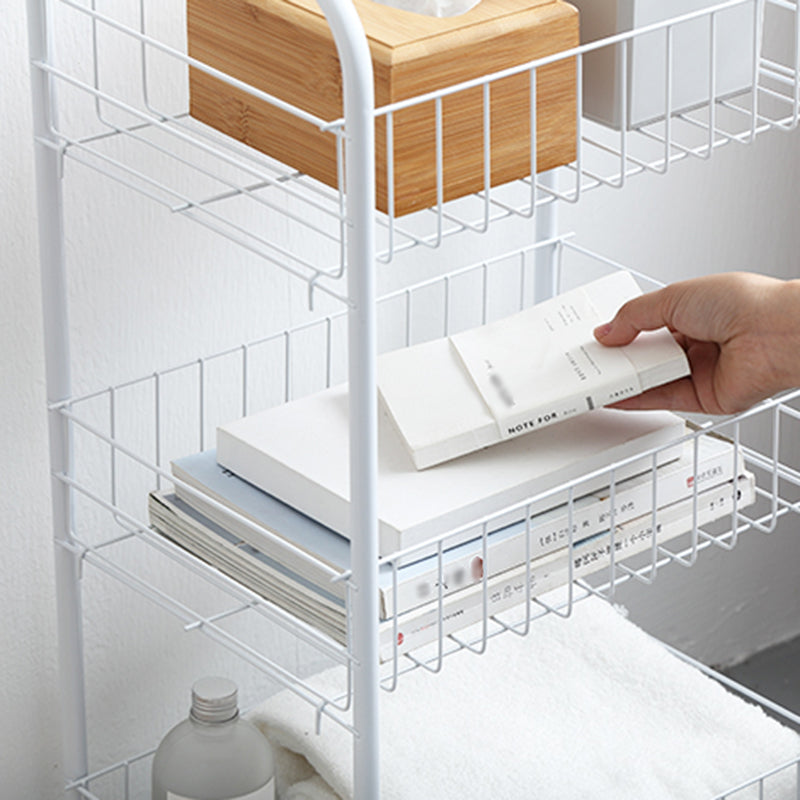 Black and White Industrial Bookshelf Etagere Bookshelf with Caster Wheels Clearhalo 'Bookcases' 'furn' 'furn_bookcases' 'Furniture' 'furniture_bookcases' 'kitchen' 'kitchen_bookcases' 'Living Room Furniture' 'Office Furniture' 4789711