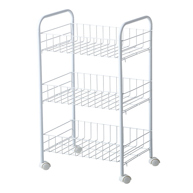 Black and White Industrial Bookshelf Etagere Bookshelf with Caster Wheels 15"L x 10.6"W x 24.8"H White Clearhalo 'Bookcases' 'furn' 'furn_bookcases' 'Furniture' 'furniture_bookcases' 'kitchen' 'kitchen_bookcases' 'Living Room Furniture' 'Office Furniture' 4789712