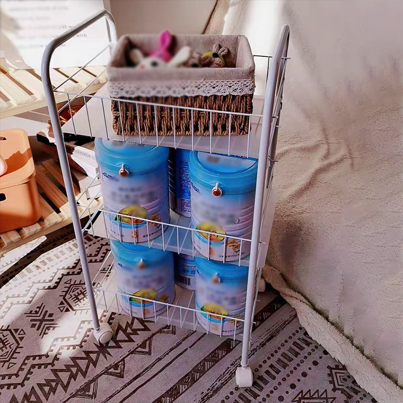 Black and White Industrial Bookshelf Etagere Bookshelf with Caster Wheels Clearhalo 'Bookcases' 'furn' 'furn_bookcases' 'Furniture' 'furniture_bookcases' 'kitchen' 'kitchen_bookcases' 'Living Room Furniture' 'Office Furniture' 4789715