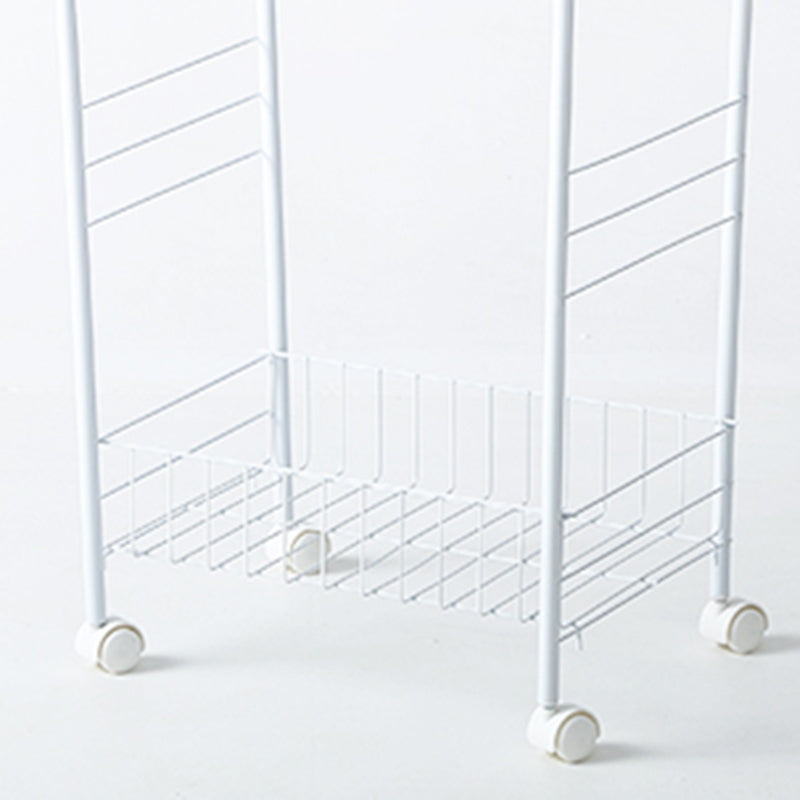 Black and White Industrial Bookshelf Etagere Bookshelf with Caster Wheels Clearhalo 'Bookcases' 'furn' 'furn_bookcases' 'Furniture' 'furniture_bookcases' 'kitchen' 'kitchen_bookcases' 'Living Room Furniture' 'Office Furniture' 4789716