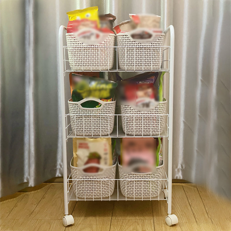 Black and White Industrial Bookshelf Etagere Bookshelf with Caster Wheels Clearhalo 'Bookcases' 'furn' 'furn_bookcases' 'Furniture' 'furniture_bookcases' 'kitchen' 'kitchen_bookcases' 'Living Room Furniture' 'Office Furniture' 4789722