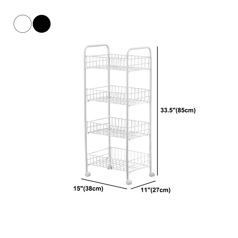 Black and White Industrial Bookshelf Etagere Bookshelf with Caster Wheels Clearhalo 'Bookcases' 'furn' 'furn_bookcases' 'Furniture' 'furniture_bookcases' 'kitchen' 'kitchen_bookcases' 'Living Room Furniture' 'Office Furniture' 4789724