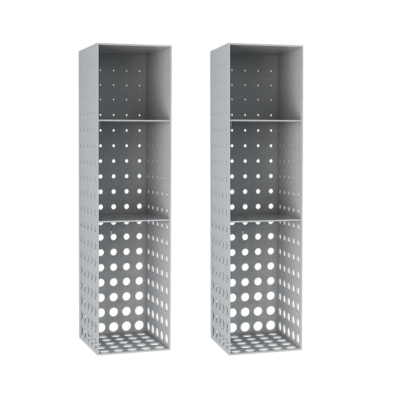 Iron Wall Mounted Bookshelf Industrial Closed Back Bookshelf 9.8"L x 9.8"W x 39.4"H Dark Gray 2 Piece Set Clearhalo 'Bookcases' 'furn' 'furn_bookcases' 'Furniture' 'furniture_bookcases' 'kitchen' 'kitchen_bookcases' 'Living Room Furniture' 'Office Furniture' 4789754