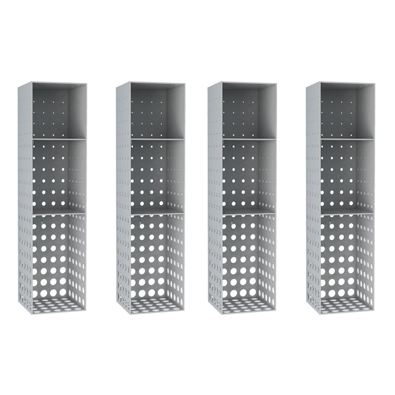 Iron Wall Mounted Bookshelf Industrial Closed Back Bookshelf 9.8"L x 9.8"W x 39.4"H Dark Gray 4 Piece Set Clearhalo 'Bookcases' 'furn' 'furn_bookcases' 'Furniture' 'furniture_bookcases' 'kitchen' 'kitchen_bookcases' 'Living Room Furniture' 'Office Furniture' 4789765