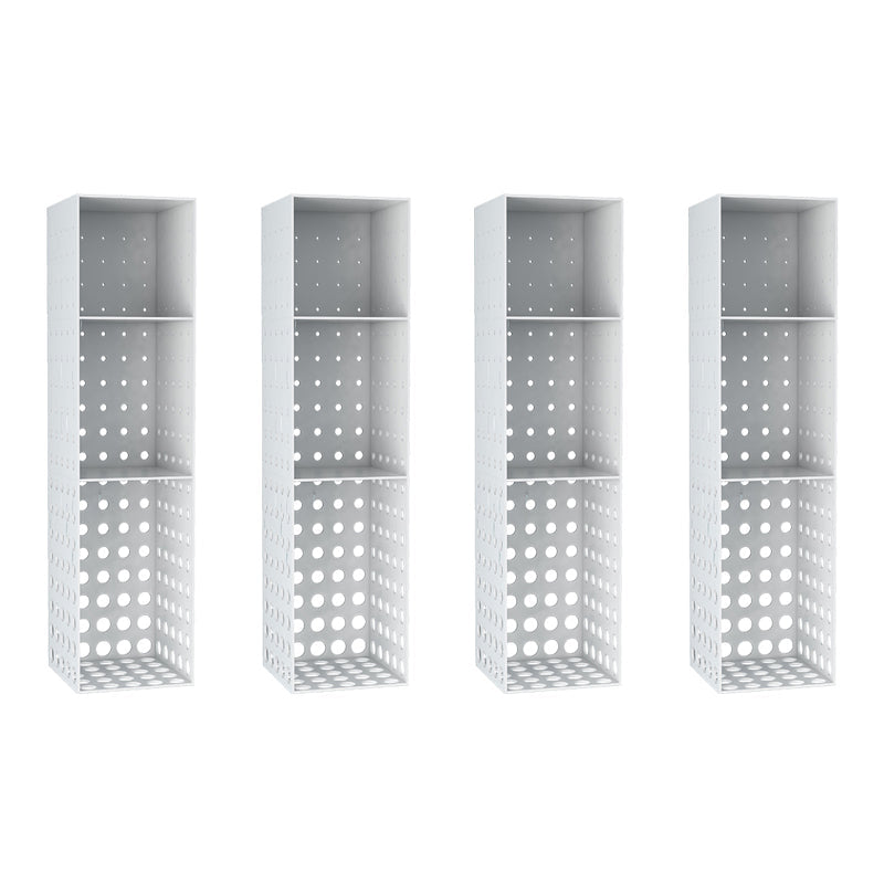 Iron Wall Mounted Bookshelf Industrial Closed Back Bookshelf 9.8"L x 9.8"W x 39.4"H Light Gray 4 Piece Set Clearhalo 'Bookcases' 'furn' 'furn_bookcases' 'Furniture' 'furniture_bookcases' 'kitchen' 'kitchen_bookcases' 'Living Room Furniture' 'Office Furniture' 4789767