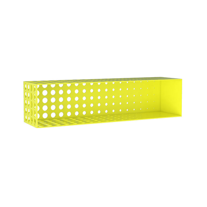 Iron Wall Mounted Bookshelf Industrial Closed Back Bookshelf 39.4"L x 9.8"W x 9.8"H Yellow 1 Piece Clearhalo 'Bookcases' 'furn' 'furn_bookcases' 'Furniture' 'furniture_bookcases' 'kitchen' 'kitchen_bookcases' 'Living Room Furniture' 'Office Furniture' 4789780