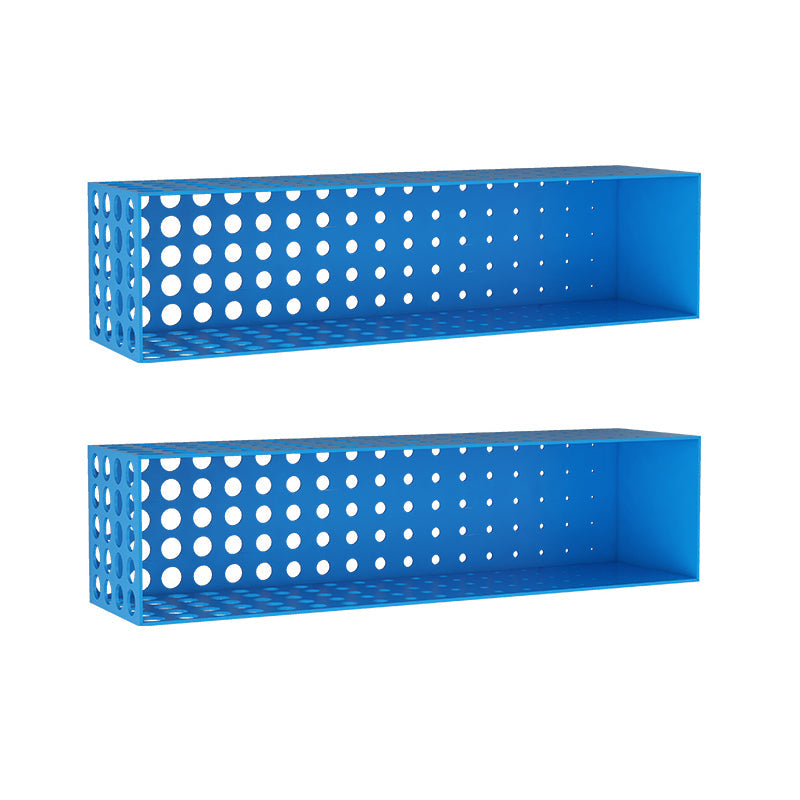 Iron Wall Mounted Bookshelf Industrial Closed Back Bookshelf 39.4"L x 9.8"W x 9.8"H Dark Blue 2 Piece Set Clearhalo 'Bookcases' 'furn' 'furn_bookcases' 'Furniture' 'furniture_bookcases' 'kitchen' 'kitchen_bookcases' 'Living Room Furniture' 'Office Furniture' 4789783