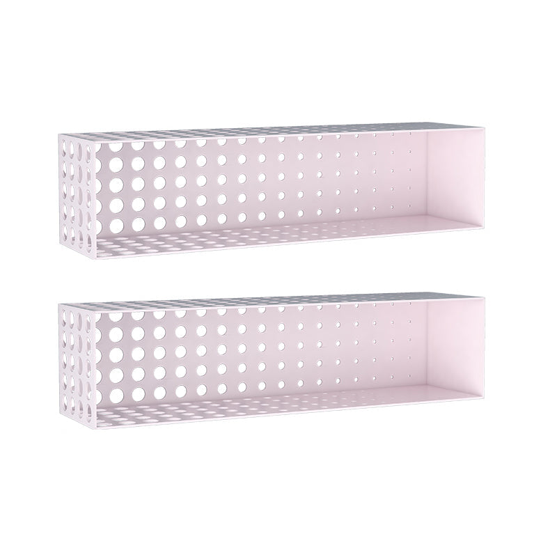 Iron Wall Mounted Bookshelf Industrial Closed Back Bookshelf 39.4"L x 9.8"W x 9.8"H Light Pink 2 Piece Set Clearhalo 'Bookcases' 'furn' 'furn_bookcases' 'Furniture' 'furniture_bookcases' 'kitchen' 'kitchen_bookcases' 'Living Room Furniture' 'Office Furniture' 4789785