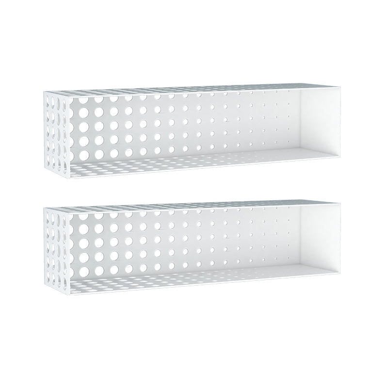 Iron Wall Mounted Bookshelf Industrial Closed Back Bookshelf 39.4"L x 9.8"W x 9.8"H White 2 Piece Set Clearhalo 'Bookcases' 'furn' 'furn_bookcases' 'Furniture' 'furniture_bookcases' 'kitchen' 'kitchen_bookcases' 'Living Room Furniture' 'Office Furniture' 4789786