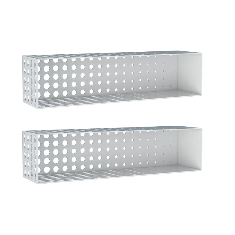 Iron Wall Mounted Bookshelf Industrial Closed Back Bookshelf 39.4"L x 9.8"W x 9.8"H Light Gray 2 Piece Set Clearhalo 'Bookcases' 'furn' 'furn_bookcases' 'Furniture' 'furniture_bookcases' 'kitchen' 'kitchen_bookcases' 'Living Room Furniture' 'Office Furniture' 4789792