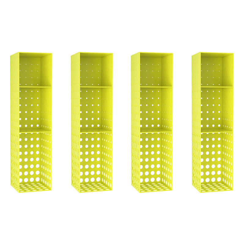 Iron Wall Mounted Bookshelf Industrial Closed Back Bookshelf 9.8"L x 9.8"W x 39.4"H Yellow 4 Piece Set Clearhalo 'Bookcases' 'furn' 'furn_bookcases' 'Furniture' 'furniture_bookcases' 'kitchen' 'kitchen_bookcases' 'Living Room Furniture' 'Office Furniture' 4789796