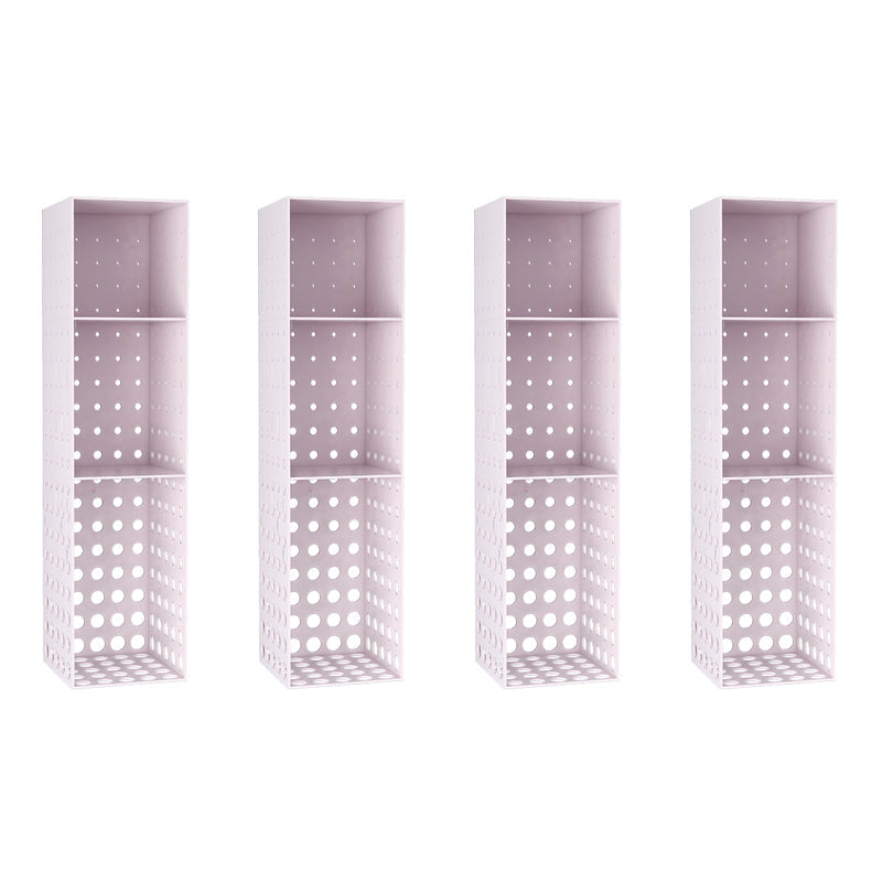 Iron Wall Mounted Bookshelf Industrial Closed Back Bookshelf 9.8"L x 9.8"W x 39.4"H Light Pink 4 Piece Set Clearhalo 'Bookcases' 'furn' 'furn_bookcases' 'Furniture' 'furniture_bookcases' 'kitchen' 'kitchen_bookcases' 'Living Room Furniture' 'Office Furniture' 4789805