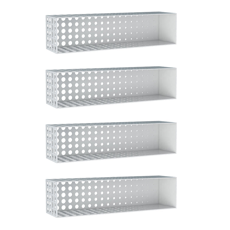 Iron Wall Mounted Bookshelf Industrial Closed Back Bookshelf 39.4"L x 9.8"W x 9.8"H Light Gray 4 Piece Set Clearhalo 'Bookcases' 'furn' 'furn_bookcases' 'Furniture' 'furniture_bookcases' 'kitchen' 'kitchen_bookcases' 'Living Room Furniture' 'Office Furniture' 4789806