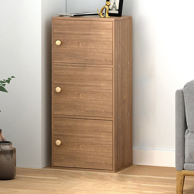 Contemporary Vertical Standard Bookcase Manufactured Wood Bookcase with Doors 16.5"L x 11.8"W x 35.4"H Dark Wood Clearhalo 'Bookcases' 'furn' 'furn_bookcases' 'Furniture' 'furniture_bookcases' 'kitchen' 'kitchen_bookcases' 'Living Room Furniture' 'Office Furniture' 4789814