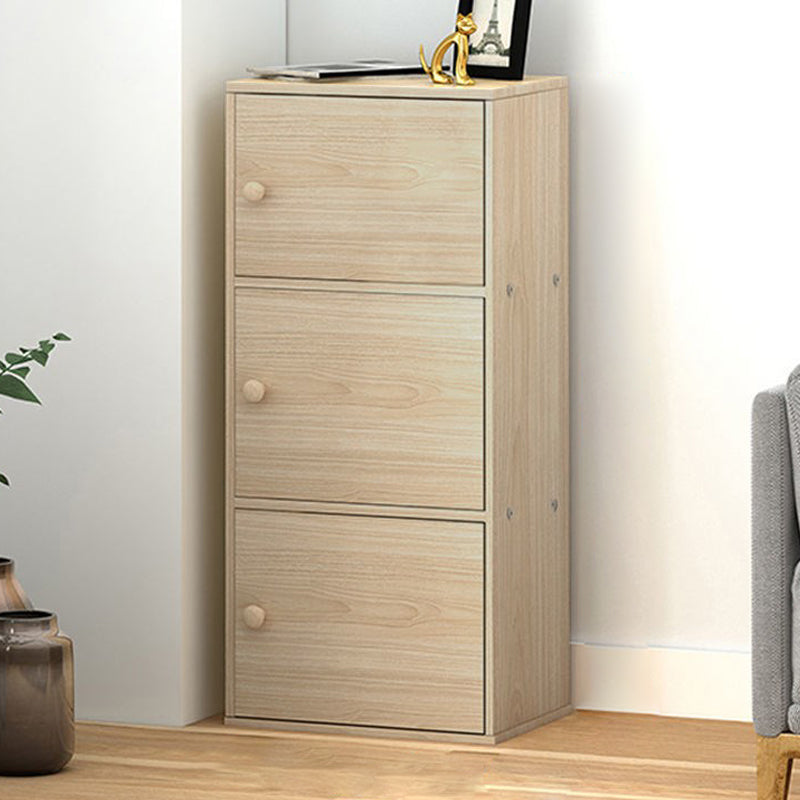 Contemporary Vertical Standard Bookcase Manufactured Wood Bookcase with Doors 16.5"L x 11.8"W x 35.4"H Light Wood Clearhalo 'Bookcases' 'furn' 'furn_bookcases' 'Furniture' 'furniture_bookcases' 'kitchen' 'kitchen_bookcases' 'Living Room Furniture' 'Office Furniture' 4789819