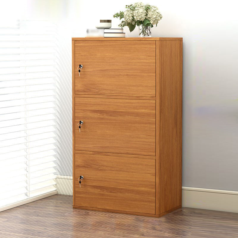 Contemporary Vertical Standard Bookcase Manufactured Wood Bookcase with Doors 16.5"L x 11.8"W x 35.4"H Cherry Wood Clearhalo 'Bookcases' 'furn' 'furn_bookcases' 'Furniture' 'furniture_bookcases' 'kitchen' 'kitchen_bookcases' 'Living Room Furniture' 'Office Furniture' 4789822