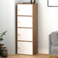 Contemporary Vertical Standard Bookcase Manufactured Wood Bookcase with Doors 16.5"L x 11.8"W x 47.2"H White-Brown Clearhalo 'Bookcases' 'furn' 'furn_bookcases' 'Furniture' 'furniture_bookcases' 'kitchen' 'kitchen_bookcases' 'Living Room Furniture' 'Office Furniture' 4789830