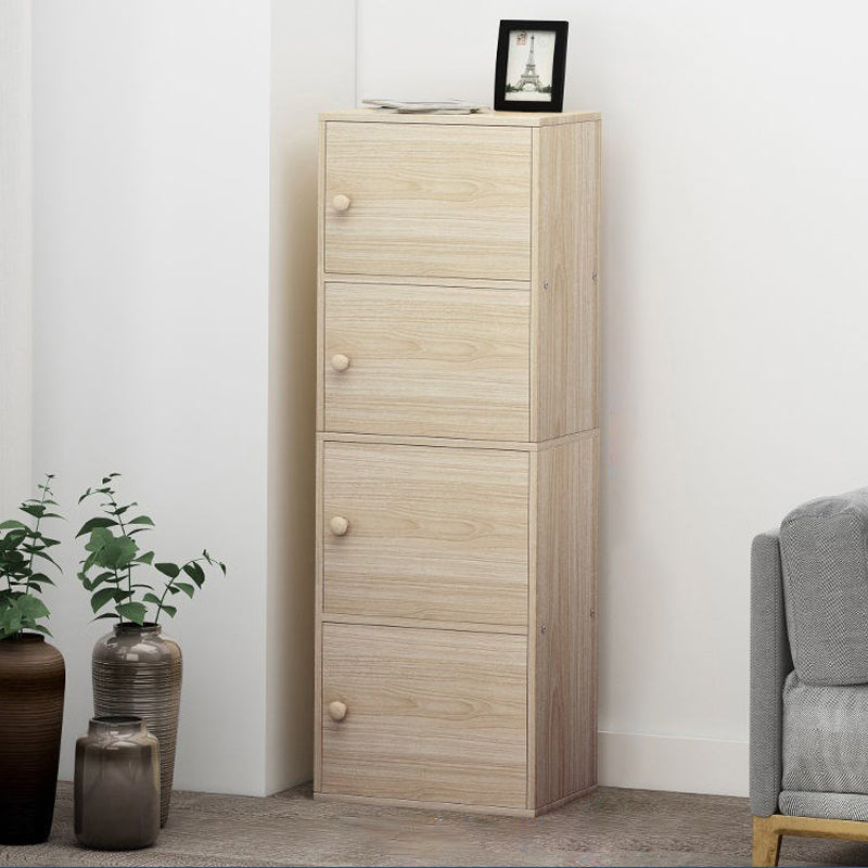 Contemporary Vertical Standard Bookcase Manufactured Wood Bookcase with Doors 16.5"L x 11.8"W x 47.2"H Light Wood Clearhalo 'Bookcases' 'furn' 'furn_bookcases' 'Furniture' 'furniture_bookcases' 'kitchen' 'kitchen_bookcases' 'Living Room Furniture' 'Office Furniture' 4789834