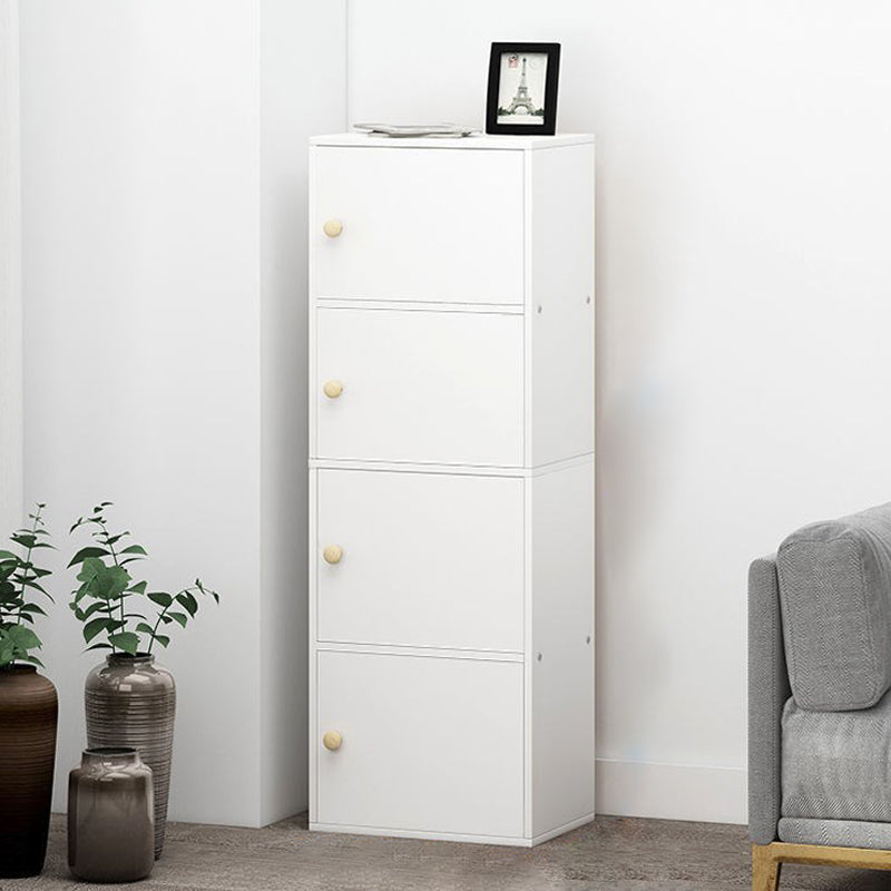 Contemporary Vertical Standard Bookcase Manufactured Wood Bookcase with Doors 16.5"L x 11.8"W x 47.2"H White Clearhalo 'Bookcases' 'furn' 'furn_bookcases' 'Furniture' 'furniture_bookcases' 'kitchen' 'kitchen_bookcases' 'Living Room Furniture' 'Office Furniture' 4789836