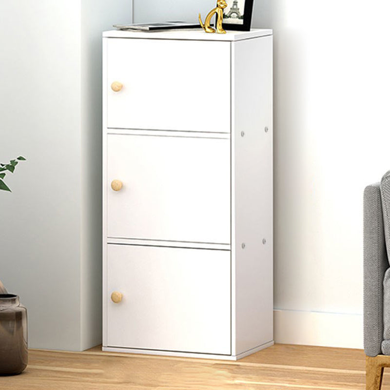 Contemporary Vertical Standard Bookcase Manufactured Wood Bookcase with Doors 16.5"L x 11.8"W x 35.4"H White Clearhalo 'Bookcases' 'furn' 'furn_bookcases' 'Furniture' 'furniture_bookcases' 'kitchen' 'kitchen_bookcases' 'Living Room Furniture' 'Office Furniture' 4789837