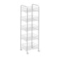 Contemporary Style Bookshelf with Casters White Book Shelf for Study Room 14.6"L x 10.6"W x 41.3"H Clearhalo 'Bookcases' 'furn' 'furn_bookcases' 'Furniture' 'furniture_bookcases' 'kitchen' 'kitchen_bookcases' 'Living Room Furniture' 'Office Furniture' 4789875