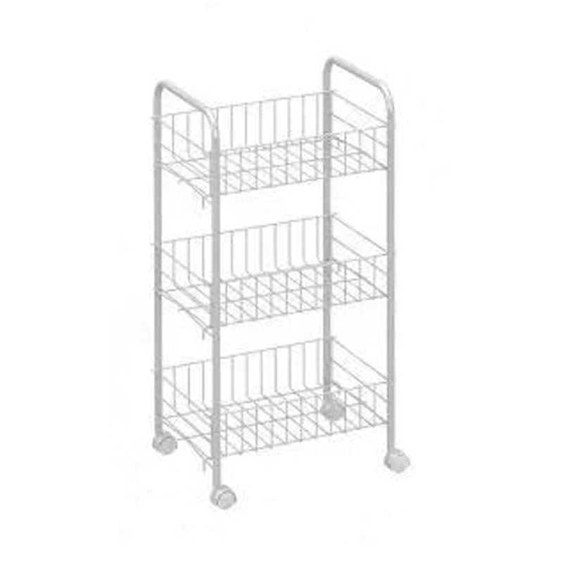 Contemporary Style Bookshelf with Casters White Book Shelf for Study Room 14.6"L x 10.6"W x 24.8"H Clearhalo 'Bookcases' 'furn' 'furn_bookcases' 'Furniture' 'furniture_bookcases' 'kitchen' 'kitchen_bookcases' 'Living Room Furniture' 'Office Furniture' 4789880