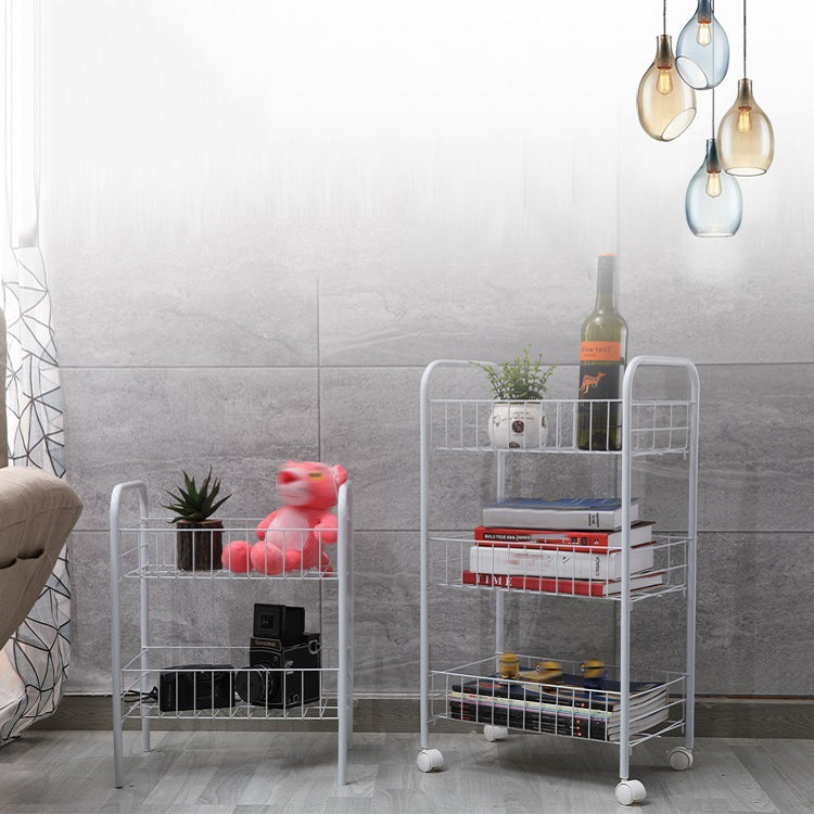 Contemporary Style Bookshelf with Casters White Book Shelf for Study Room Clearhalo 'Bookcases' 'furn' 'furn_bookcases' 'Furniture' 'furniture_bookcases' 'kitchen' 'kitchen_bookcases' 'Living Room Furniture' 'Office Furniture' 4789885