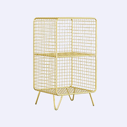 Closed Bookcase Shelf Modern Style Metal Bookcase for Study Room 14"L x 12"W x 26"H Gold Clearhalo 'Bookcases' 'furn' 'furn_bookcases' 'Furniture' 'furniture_bookcases' 'kitchen' 'kitchen_bookcases' 'Living Room Furniture' 'Office Furniture' 4789908